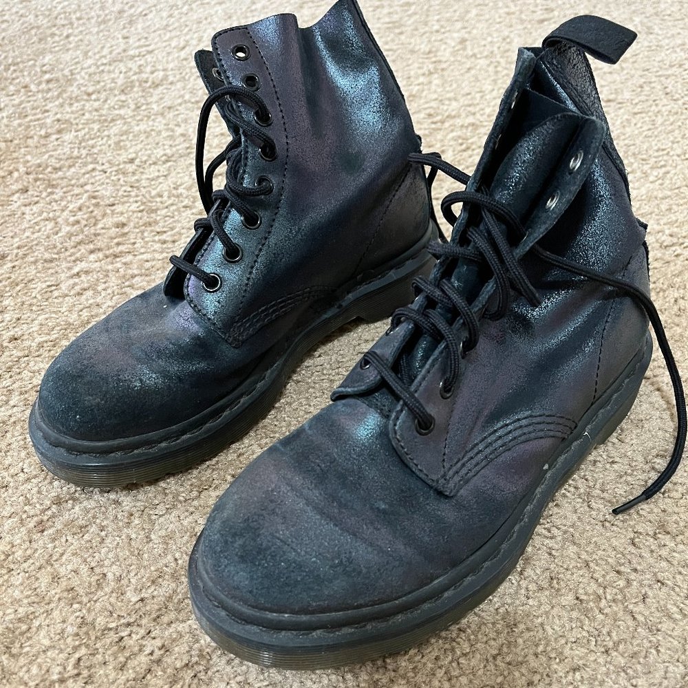 Doc Martens Black Iridescent Leather Boots